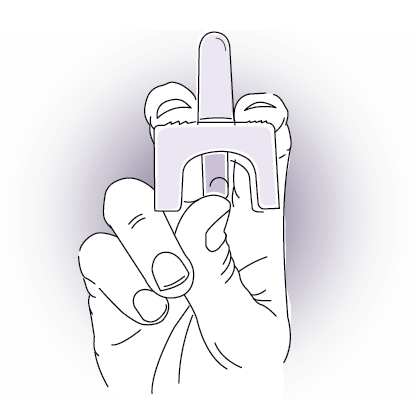 illustration of finger touching the plunger